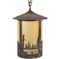 Meyda Lighting Fulton 12" Vintage Copper Bear Creek Pendant Light With Beige Art Shade