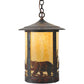 Meyda Lighting Fulton 12" Vintage Copper Bear Creek Pendant Light With Beige Art Shade