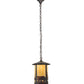 Meyda Lighting Fulton 12" Vintage Copper Bear Creek Pendant Light With Beige Art Shade