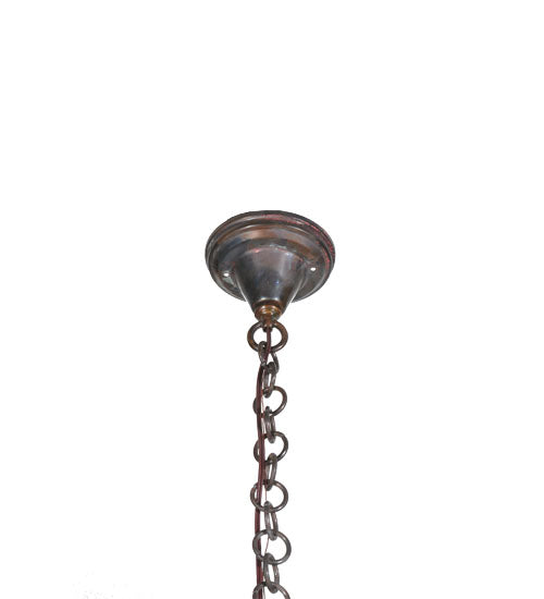 Meyda Lighting Fulton 12" Vintage Copper Bear Creek Pendant Light With Beige Art Shade