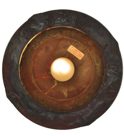 Meyda Lighting Fulton 12" Vintage Copper Bear Creek Pendant Light With Beige Art Shade