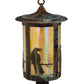 Meyda Lighting Fulton 12" Vintage Copper Crow Post Mount Light With Beige Iridescent Art Shade Glass