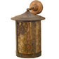 Meyda Lighting Fulton 12" Vintage Copper Winter Pine Solid Mount Wall Sconce With Amber Mica Shade Glass