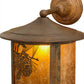 Meyda Lighting Fulton 12" Vintage Copper Winter Pine Solid Mount Wall Sconce With Amber Mica Shade Glass