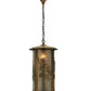 Meyda Lighting Fulton 14" Antique Copper Lone Pine Pendant Light With Silver Mica Shade Glass