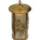 Meyda Lighting Fulton 14" Antique Copper Lone Pine Pendant Light With Silver Mica Shade Glass