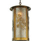 Meyda Lighting Fulton 14" Antique Copper Lone Pine Pendant Light With Silver Mica Shade Glass