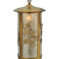 Meyda Lighting Fulton 14" Antique Copper Lone Pine Pendant Light With Silver Mica Shade Glass