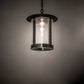 Meyda Lighting Fulton 14" Craftsman Brown Prime Pendant Light With Clear Seeded Shade Glass