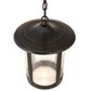 Meyda Lighting Fulton 14" Craftsman Brown Prime Pendant Light With Clear Seeded Shade Glass