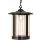 Meyda Lighting Fulton 14" Craftsman Brown Prime Pendant Light With Clear Seeded Shade Glass