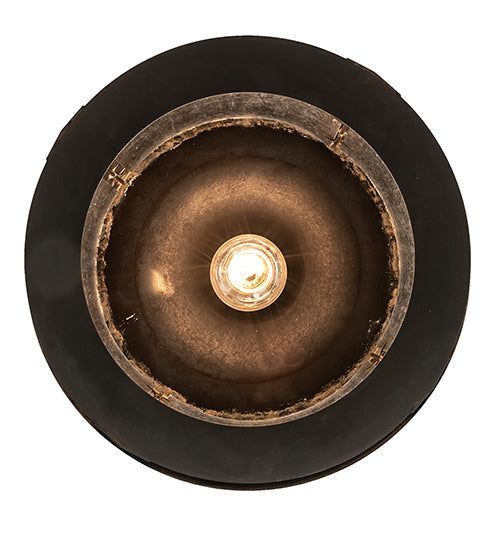 Meyda Lighting Fulton 14" Craftsman Brown Prime Pendant Light With Clear Seeded Shade Glass