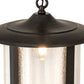 Meyda Lighting Fulton 14" Craftsman Brown Prime Pendant Light With Clear Seeded Shade Glass
