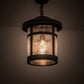 Meyda Lighting Fulton 14" Old Wrought Iron Hanging Lantern Pendant Light With Clear Seeded Shade Glass