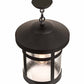 Meyda Lighting Fulton 14" Old Wrought Iron Hanging Lantern Pendant Light With Clear Seeded Shade Glass