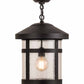 Meyda Lighting Fulton 14" Old Wrought Iron Hanging Lantern Pendant Light With Clear Seeded Shade Glass