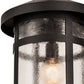 Meyda Lighting Fulton 14" Old Wrought Iron Hanging Lantern Pendant Light With Clear Seeded Shade Glass
