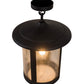Meyda Lighting Fulton 14" Old Wrought Iron Prime Semi-flush Mount Light With Clear Shade Glass