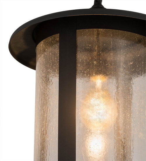 Meyda Lighting Fulton 14" Old Wrought Iron Prime Semi-flush Mount Light With Clear Shade Glass