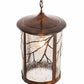 Meyda Lighting Fulton 14" Vintage Copper Branches Pendant Light With Clear Seeded Granite Shade Glass