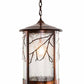 Meyda Lighting Fulton 14" Vintage Copper Branches Pendant Light With Clear Seeded Granite Shade Glass