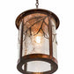 Meyda Lighting Fulton 14" Vintage Copper Branches Pendant Light With Clear Seeded Granite Shade Glass