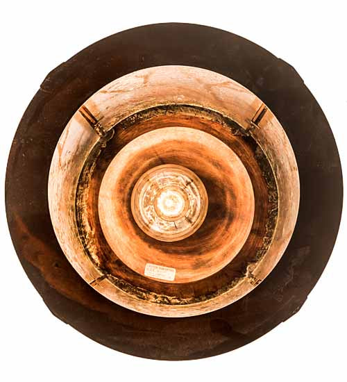 Meyda Lighting Fulton 14" Vintage Copper Branches Pendant Light With Clear Seeded Granite Shade Glass
