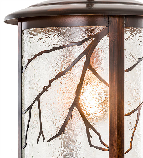 Meyda Lighting Fulton 14" Vintage Copper Branches Pendant Light With Clear Seeded Granite Shade Glass