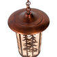 Meyda Lighting Fulton 14" Vintage Copper Great Pines Pendant Light With Silver Mica Shade Glass