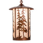 Meyda Lighting Fulton 14" Vintage Copper Great Pines Pendant Light With Silver Mica Shade Glass