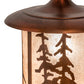 Meyda Lighting Fulton 14" Vintage Copper Great Pines Pendant Light With Silver Mica Shade Glass
