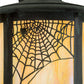 Meyda Lighting Fulton 15" Craftsman Verdigris Spider Web Solid Mount Wall Sconce With Beige Iridescent Shade Glass