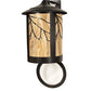 Meyda Lighting Fulton 16" 2-Light Craftsman Brown & Oil Rubbed Bronze Branches Solid Mount Wall Sconce With Travertine Idalight & Clear Shade Glass