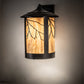 Meyda Lighting Fulton 16" 2-Light Craftsman Brown & Oil Rubbed Bronze Branches Solid Mount Wall Sconce With Travertine Idalight & Clear Shade Glass