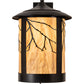 Meyda Lighting Fulton 16" 2-Light Craftsman Brown & Oil Rubbed Bronze Branches Solid Mount Wall Sconce With Travertine Idalight & Clear Shade Glass