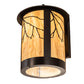 Meyda Lighting Fulton 16" 2-Light Craftsman Brown & Oil Rubbed Bronze Branches Solid Mount Wall Sconce With Travertine Idalight & Clear Shade Glass