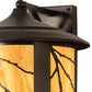 Meyda Lighting Fulton 16" 2-Light Craftsman Brown & Oil Rubbed Bronze Branches Solid Mount Wall Sconce With Travertine Idalight & Clear Shade Glass