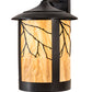Meyda Lighting Fulton 16" 2-Light Craftsman Brown & Oil Rubbed Bronze Branches Solid Mount Wall Sconce With Travertine Idalight & Clear Shade Glass