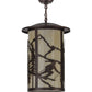Meyda Lighting Fulton 16" 3-Light Mahogany Bronze Skier Pendant Light With Beige Sahara Taupe Idalight Shade Glass
