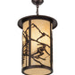 Meyda Lighting Fulton 16" 3-Light Mahogany Bronze Skier Pendant Light With Beige Sahara Taupe Idalight Shade Glass