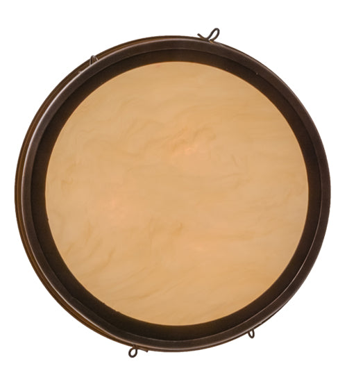 Meyda Lighting Fulton 16" 3-Light Mahogany Bronze Skier Pendant Light With Beige Sahara Taupe Idalight Shade Glass