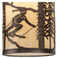 Meyda Lighting Fulton 16" 3-Light Mahogany Bronze Skier Pendant Light With Beige Sahara Taupe Idalight Shade Glass
