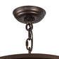 Meyda Lighting Fulton 16" 3-Light Mahogany Bronze Skier Pendant Light With Beige Sahara Taupe Idalight Shade Glass