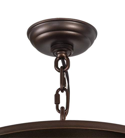 Meyda Lighting Fulton 16" 3-Light Mahogany Bronze Skier Pendant Light With Beige Sahara Taupe Idalight Shade Glass