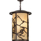 Meyda Lighting Fulton 16" 3-Light Mahogany Bronze Skier Pendant Light With Beige Sahara Taupe Idalight Shade Glass