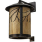 Meyda Lighting Fulton 16" Craftsman Brown Branches Solid Mount Wall Sconce With Beige Art Shade Glass