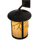 Meyda Lighting Fulton 16" Craftsman Brown Branches Solid Mount Wall Sconce With Beige Art Shade Glass