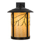 Meyda Lighting Fulton 16" Craftsman Brown Branches Solid Mount Wall Sconce With Beige Art Shade Glass