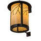 Meyda Lighting Fulton 16" Craftsman Brown Branches Solid Mount Wall Sconce With Beige Art Shade Glass