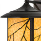 Meyda Lighting Fulton 16" Craftsman Brown Branches Solid Mount Wall Sconce With Beige Art Shade Glass